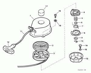 ���������� ������� � ����� (Recoil Starter Assembly)