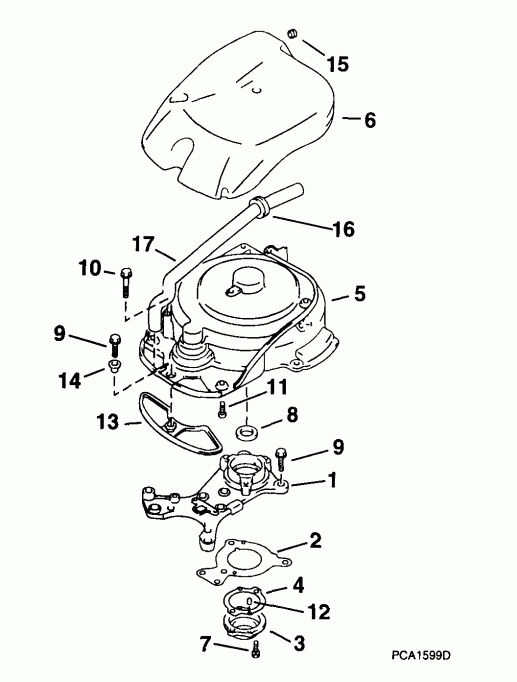 ��������� ��������� EVINRUDE E40PL4EES 1999  - der Oil Seal Housing & Cover / der ������ �������� & ������