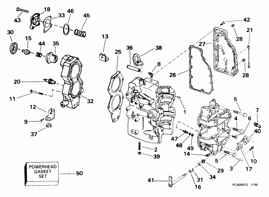 ����� Evinrude E40WRLEES 1999  - linder & ������ ���������