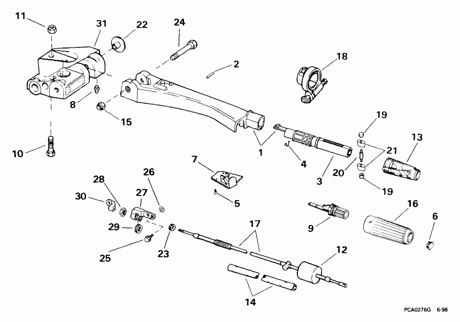  Evinrude E55WRLEES 1999  - ee������ Handle - eering Handle