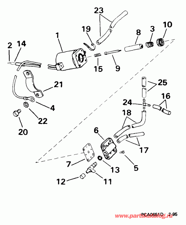 ��������� �������� ����� EVINRUDE E65WELEES 1999  - ectric Primer System / ectric Primer System