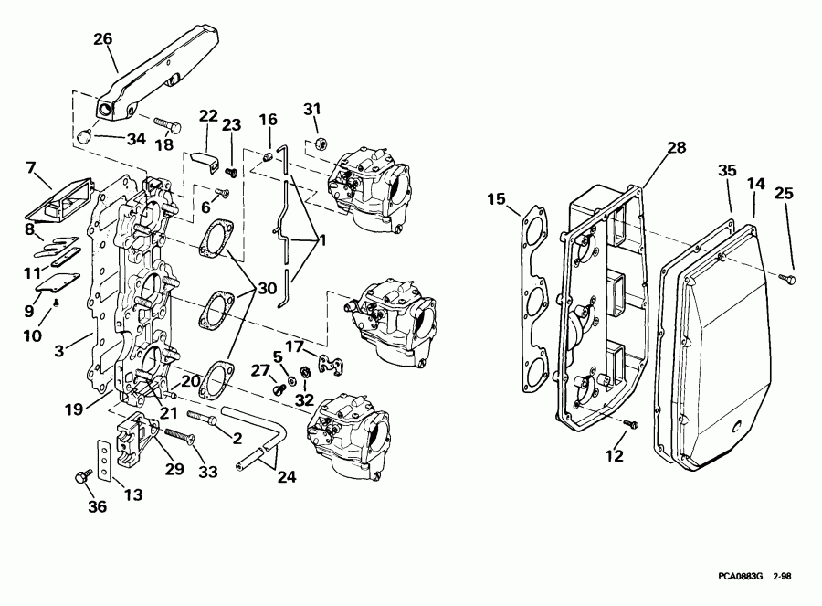 ��������� �������� ����� Evinrude E65WELEES 1999  - take Manifold