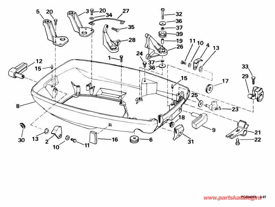 ��������� �������� ����� Evinrude E65WRLEEO 1999  - wer Engine Cover - wer ������ ��������� (�����)