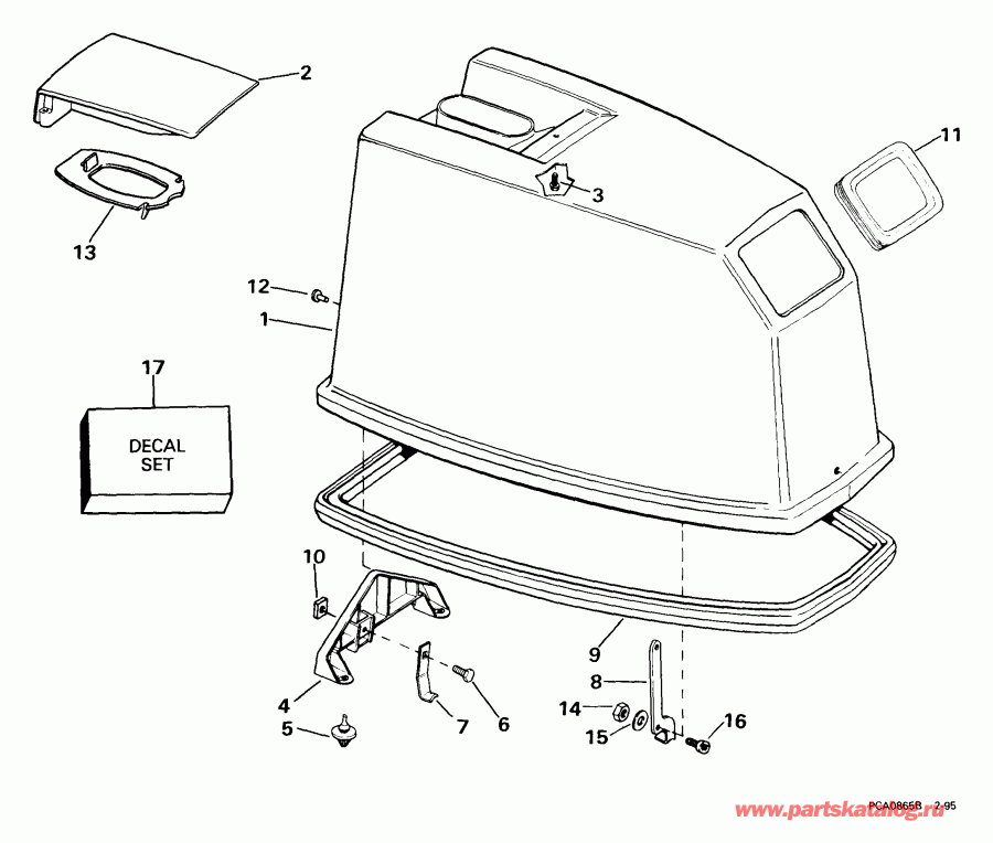 ����� Evinrude E65WRLEES 1999  - gine Cover - gine ������