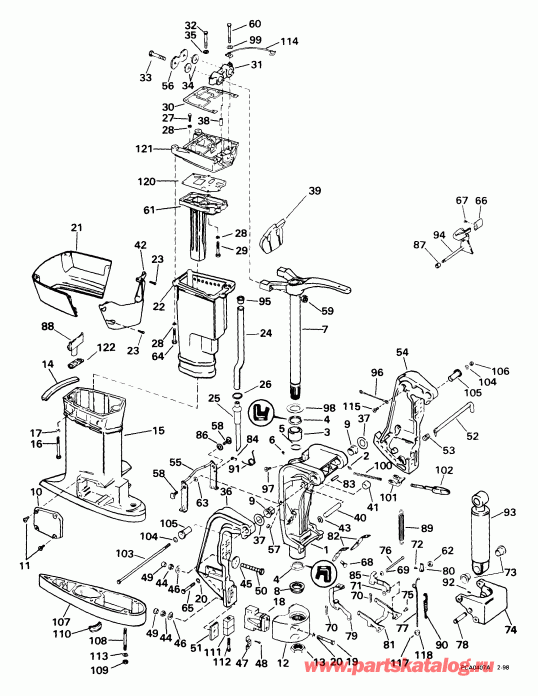 ��������� Evinrude E65WRLEES 1999  - dsection / dsection