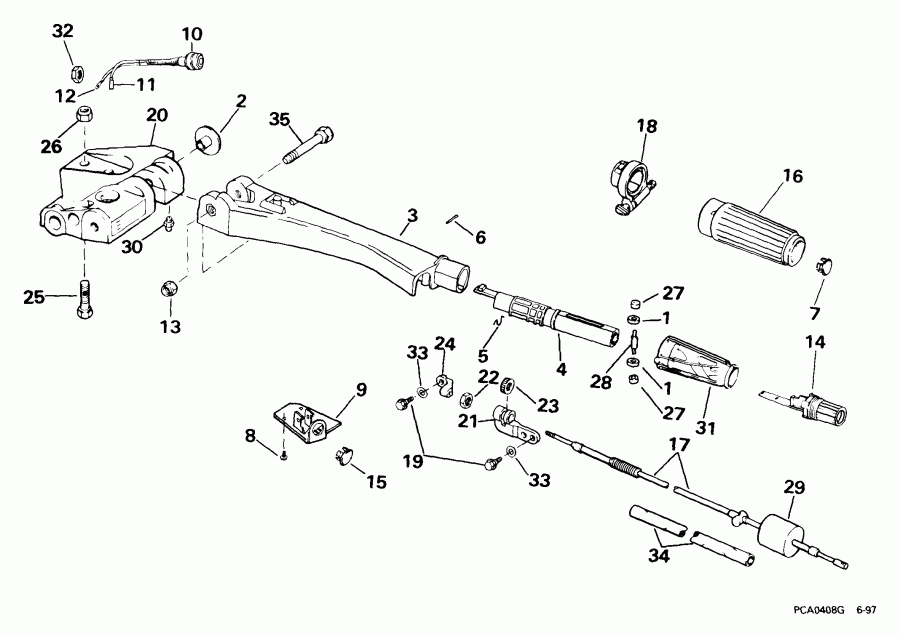 ��������� ����� Evinrude E65WRLEES 1999  - ee������ Handle / eering Handle