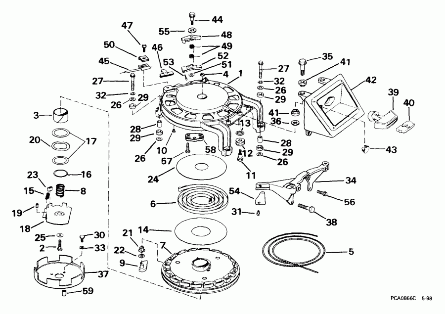 �������� ��������� ����� Evinrude E65WRYEES 1999  - wind Starter - wind �������