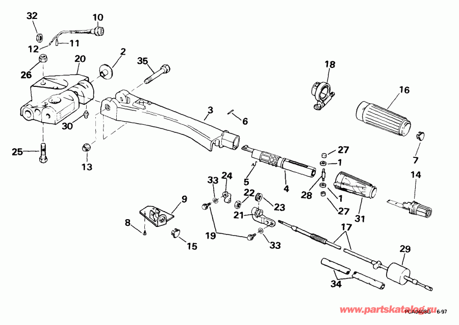 ����� EVINRUDE E65WRYEES 1999  - eering Handle