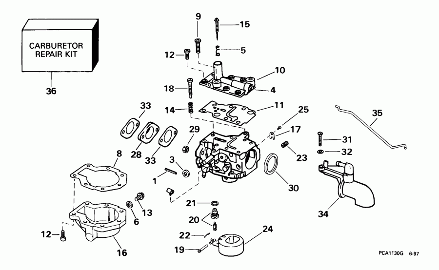 ��������� �������� ����� Evinrude E8R4EEM 1999  - rburetor - rburetor