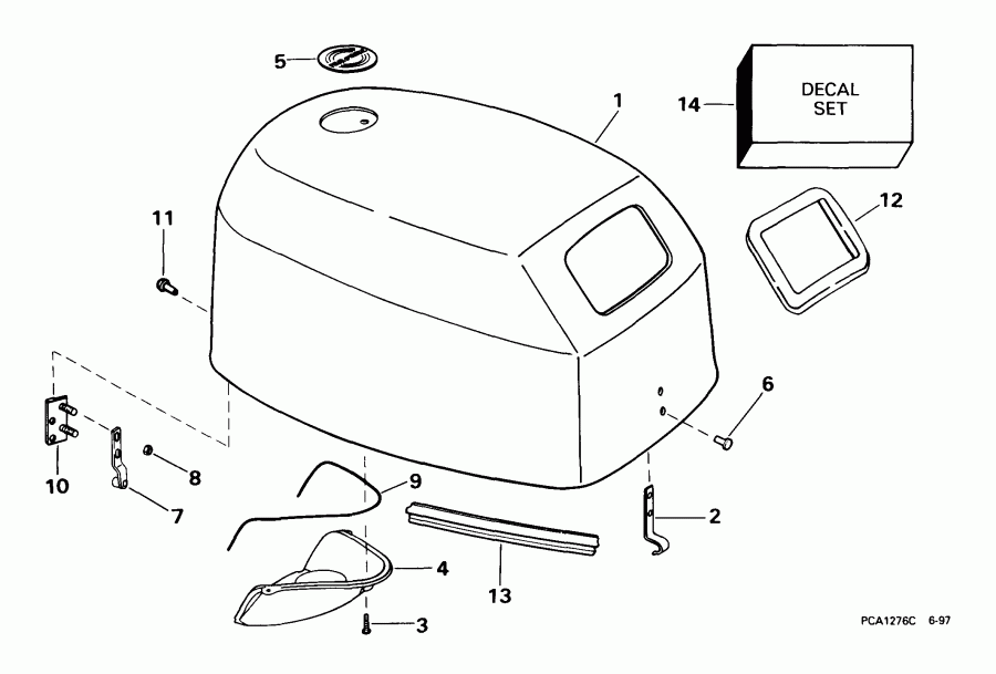 �������� ��������� ����� EVINRUDE E8R4EEM 1999  - gine ������ / gine Cover