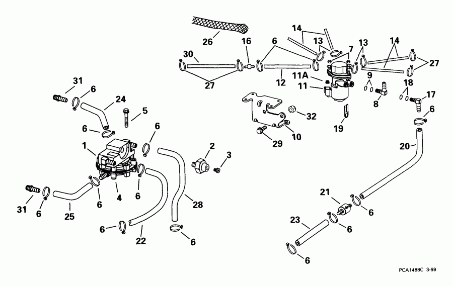 ����� EVINRUDE E90FPLEEC 1999  - l Components - l Components