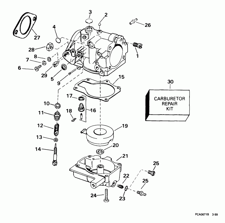 �������� ����� Evinrude SE25RDEEM 1999  -  25r, Rl / 25r, Rl