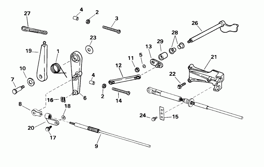  ������� BE35ARSSM 3 Cyl, Rope Start, Tiller, 15   - rottle ��������� �������� - rottle Linkage