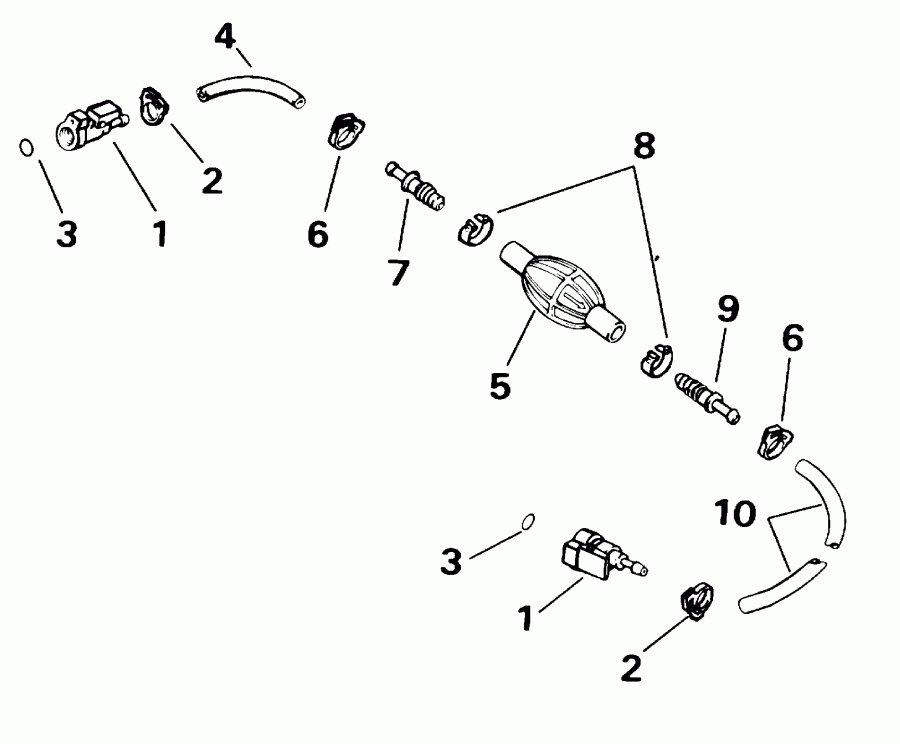 ��������� ����� Evinrude BE35KSSB 3 Cyl, Rope Start, Tiller, 15 I  - 5/16 In. I.d.