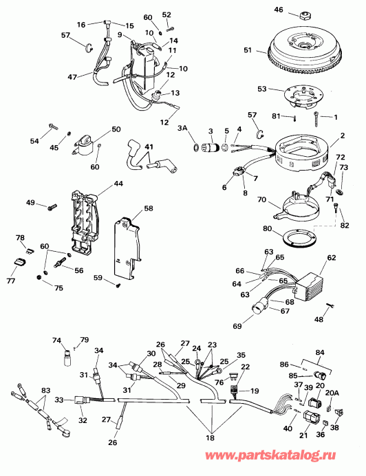 �������� ����� EVINRUDE BE35KSSB 3 Cyl, Rope Start, Tiller, 15 I  - K, E, El - K, E, El
