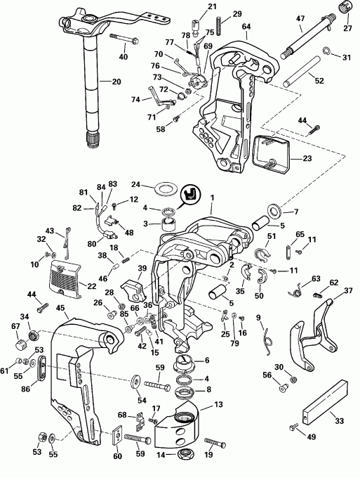 �������� ��������� ����� Evinrude E100WPXSSR Commercial, Elec. Start, TNT,  - dsection - dsection