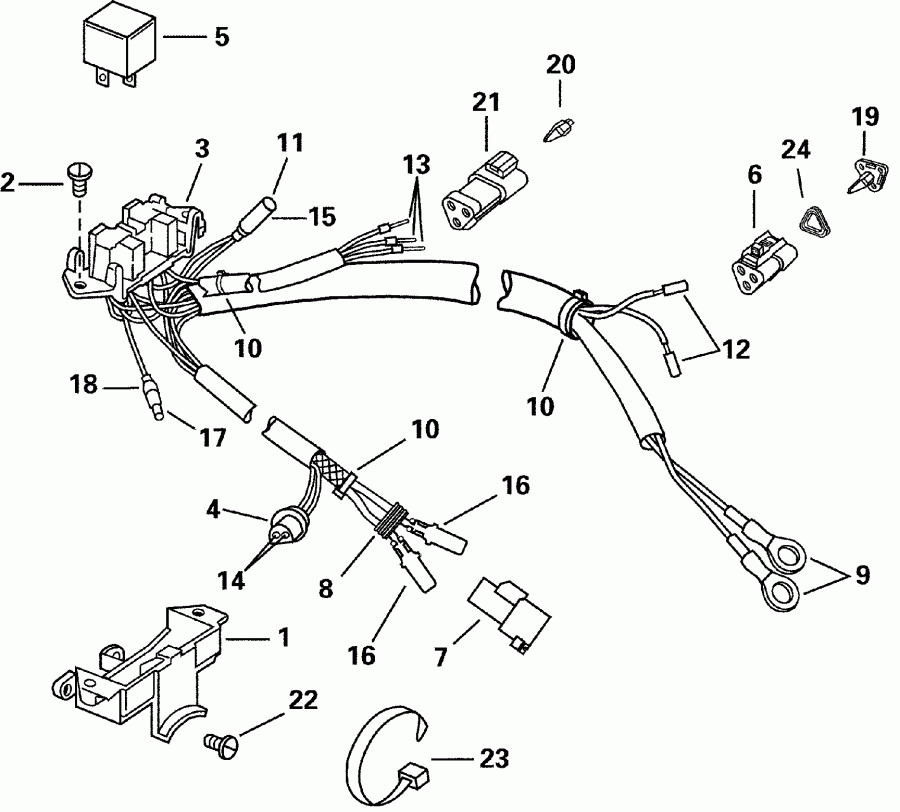 �������� ��������� ����� Evinrude E105WELSSC Commercial, Elec. Start, 20 I  - wer Trim / tilt ��������� / wer Trim/tilt Electrical