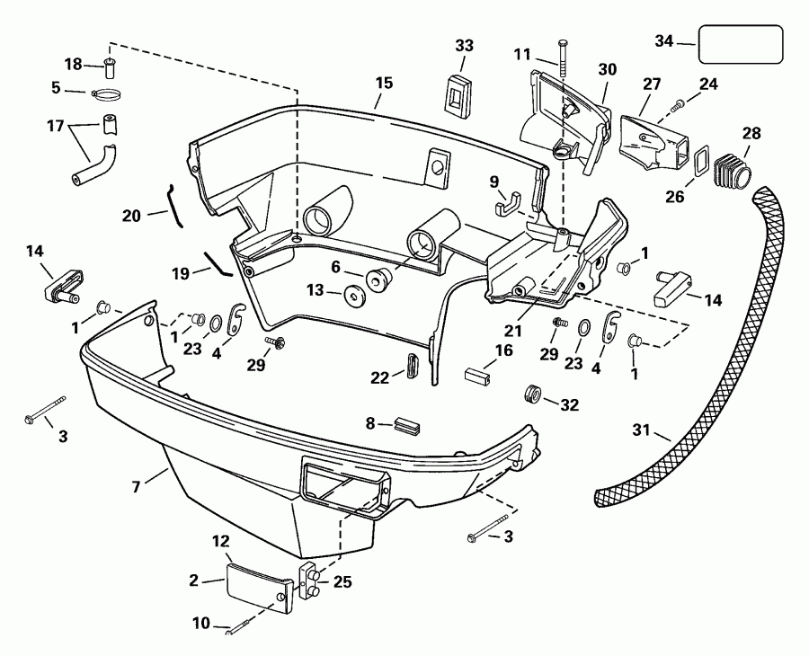�������� ����� EVINRUDE E105WPXSSC Commercial, Elec. Start, TNT,  - wer ������ ��������� (�����) - wer Engine Cover