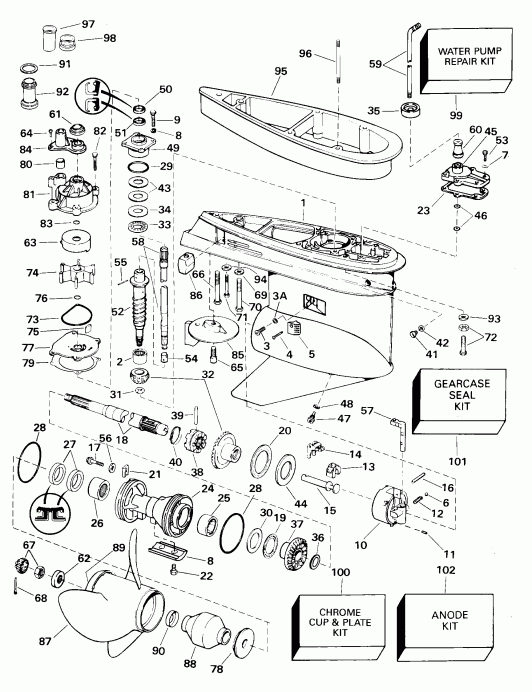 ��������� �������� ����� EVINRUDE E105WRLSSC Commercial, Rope Start, 20 IN  - arcase - arcase