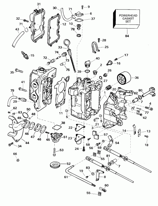 ����� Evinrude E15EVL4SSS 4-Stroke, Elec. Start, 20 IN   - linder & ������ ��������� / linder & Crankcase