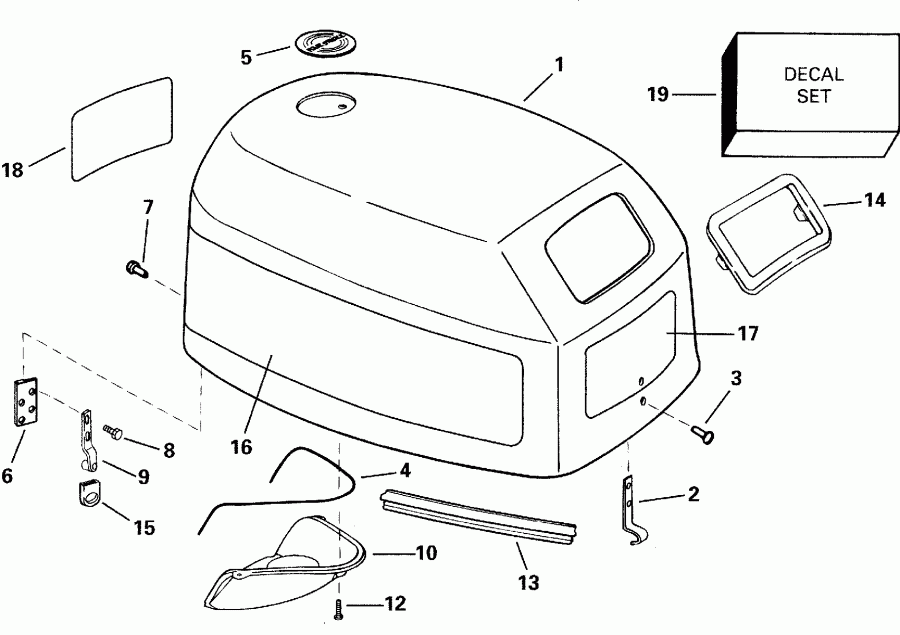 ��������� ����� EVINRUDE E15EVL4SSS 4-Stroke, Elec. Start, 20 IN   - gine Cover / gine ������