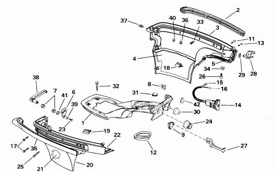 ����� EVINRUDE E15WRLSSC Commercial, Rope Start, Tiller  - wer ������ ��������� (�����) - wer Engine Cover