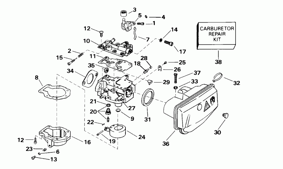 ��������� ��������� ������� E15WRSSC Commercial, Rope Start, Tiller,  - rburetor