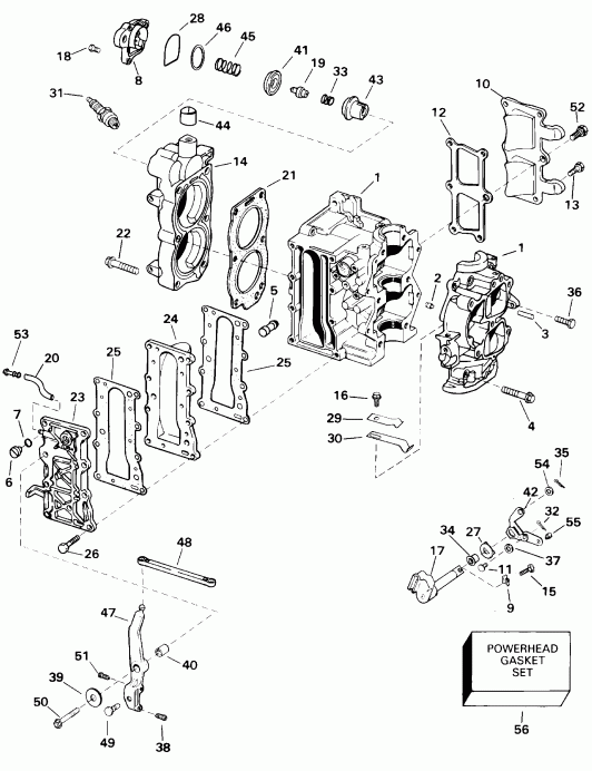 ��������� ����� EVINRUDE E15WRSSC Commercial, Rope Start, Tiller,  - linder & ������ ��������� / linder & Crankcase