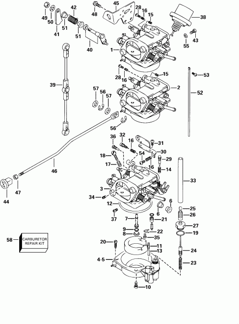 ��������� Evinrude E25EL4SSS 4-Stroke, Elec. Start, 20 IN.   - rburetor