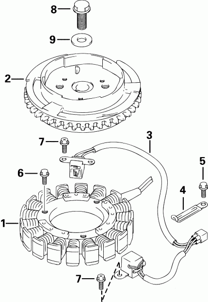����� Evinrude E25RL4SSS 4-Stroke, Rope Start, Tiller,   - ywheel - ywheel