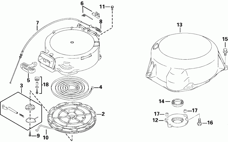 �������� ����� EVINRUDE E30TE4SSS 4-Stroke, Elec. Start, Tiller,  - wind Starter & Under Oil Seal - wind ������� & ������ �������