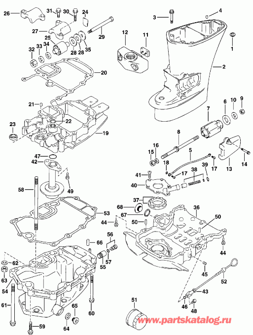 ��������� EVINRUDE E40PL4SSC 4-Stroke, Elec Start, TNT, 20   - dsection & Oil System - dsection & Oil System