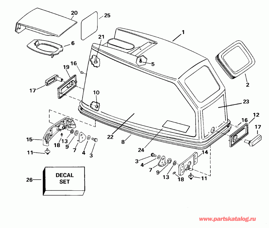 ��������� ����� ������� E40WRSSC Commercial, Rope Start, Tiller,  - gine Cover - gine ������