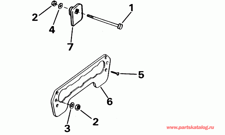 ��������� ����� Evinrude E40WRSSC Commercial, Rope Start, Tiller,  - ansom Mount Kit / ansom ��������� Kit