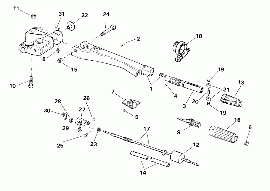 ��������� ����� ������� E55WRLSSC Commercial, Rope Start, Tiller  - ee������ Handle