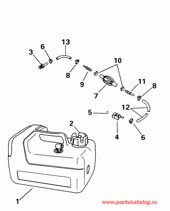 ��������� ����� EVINRUDE E5RL4SSB 4-Stroke, Rope Start, Tiller, 2  - el Tank B / el Tank B