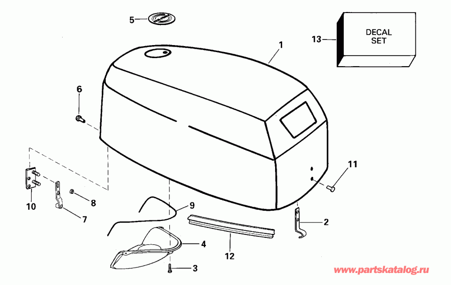 �������� ��������� ����� EVINRUDE E6RL4SSB 4-Stroke, Rope Start, Tiller, 2  - gine ������ - gine Cover