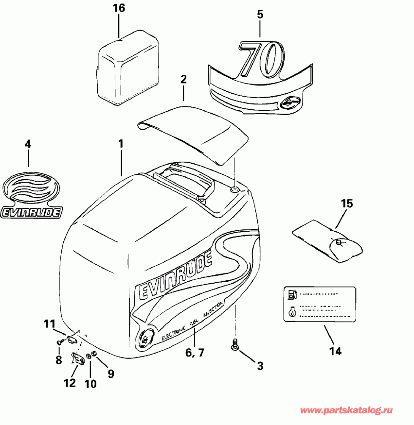  Evinrude E70 PL4SSR 4-Stroke, Elec. Start, TNT, 2  - gine ������