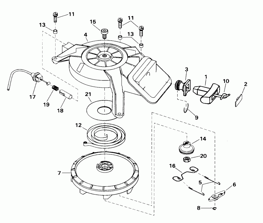 ��������� ������� E8DRSSM Rope Start, Tiller, 15 IN. shaft  - wind ������� - wind Starter