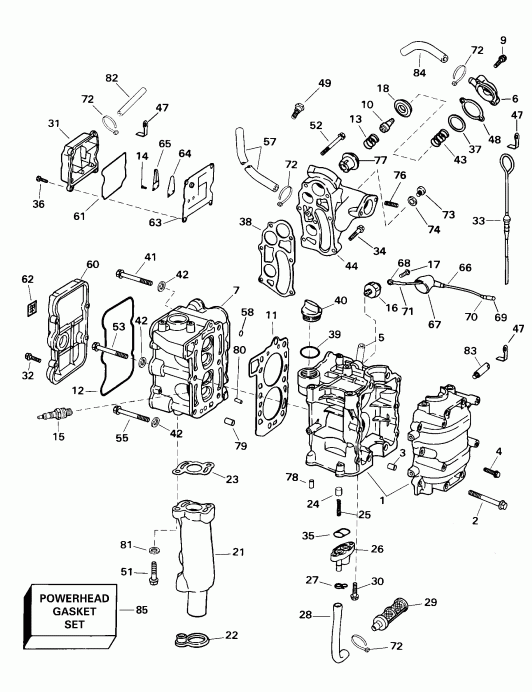��������� ��������� EVINRUDE E8R4SSB 4-Stroke, Rope Start, Tiller, 15  - linder � ������ ��������� - linder And Crankcase
