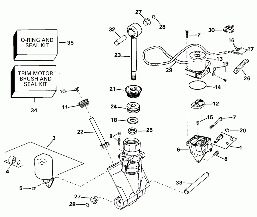 �������� ��������� ����� Evinrude E90FPLSSH FFI, Elec Start, TNT, 20 IN. s  - wer Trim/tilt Hydraulic Assembly