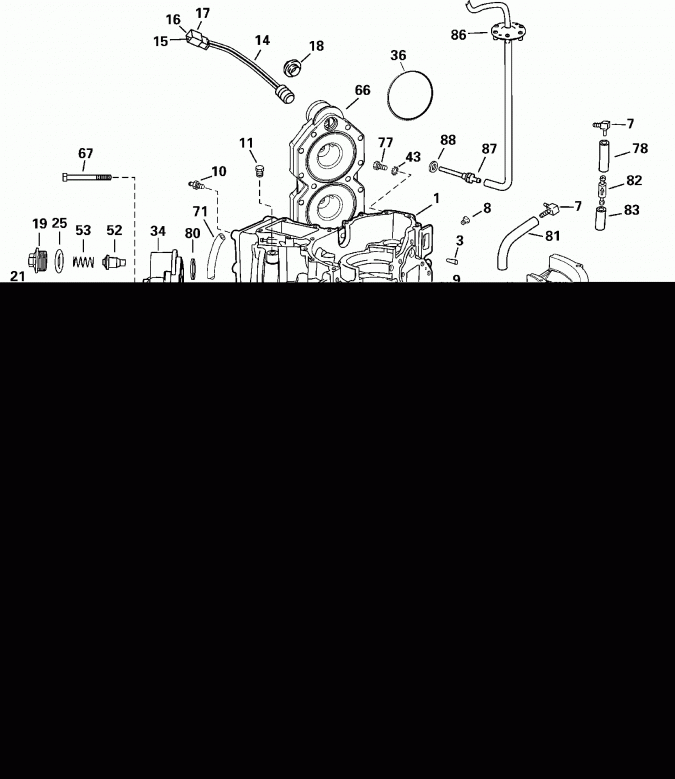 ��������� ��������� Evinrude RE115FXSSR FFI, Elec Start, TNT, 25 IN.   - linder & ������ ��������� / linder & Crankcase