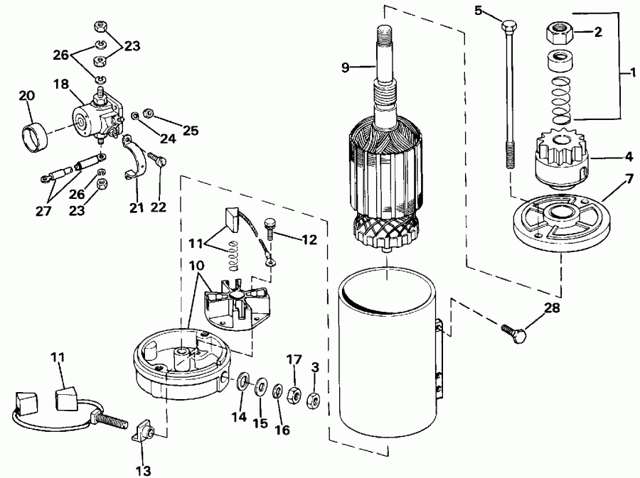 �������� ����� Evinrude E100WTLESM 1990  - ectric Starter & Solenoid / ectric ������� & Solenoid