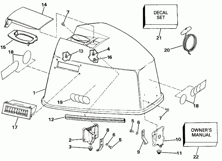 ��������� EVINRUDE E100WTLESM 1990  - gine ������ / gine Cover