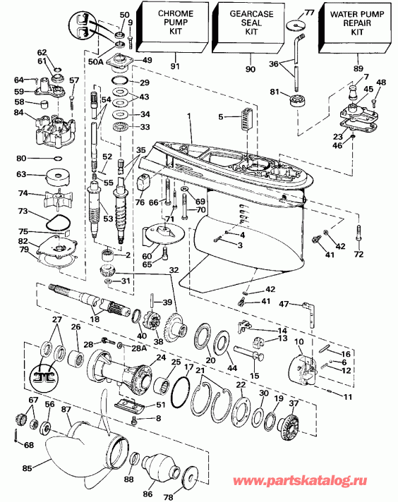 �������� ��������� ����� EVINRUDE E100WTLESM 1990  - arcase Early P����uction - arcase Early Production