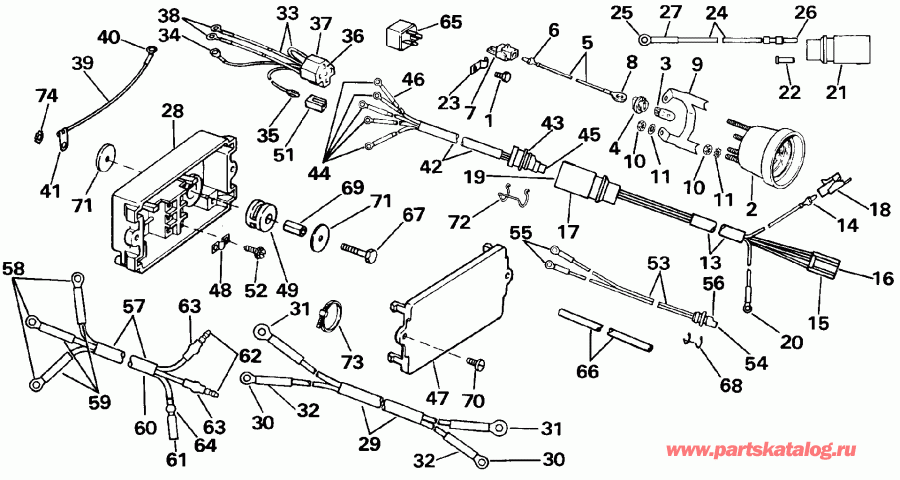 ��������� ����� Evinrude E100WTXESM 1990  - wer Trim/tilt Electrical