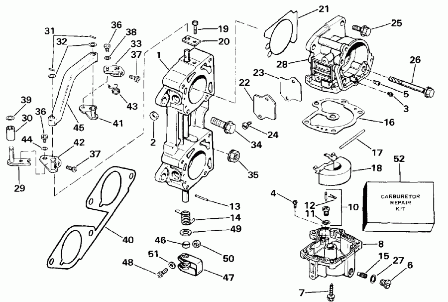��������� ��������� ������� E115TXESB 1990  - linder & Crankcase / linder & ������ ���������