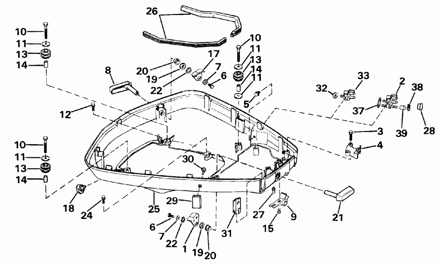��������� ����� Evinrude E115TXESB 1990  - wer Engine Cover / wer ������ ��������� (�����)