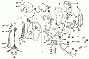 ������������� ���������� Assembly - Binnacle ���������, Dual ����� (Remote Control Assembly - Binnacle Mount, Dual Lever)