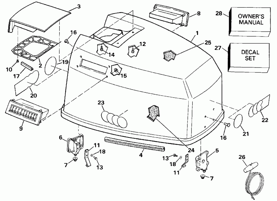 �������� ��������� ����� Evinrude E125ESXESS 1990  - gine Cover - gine ������